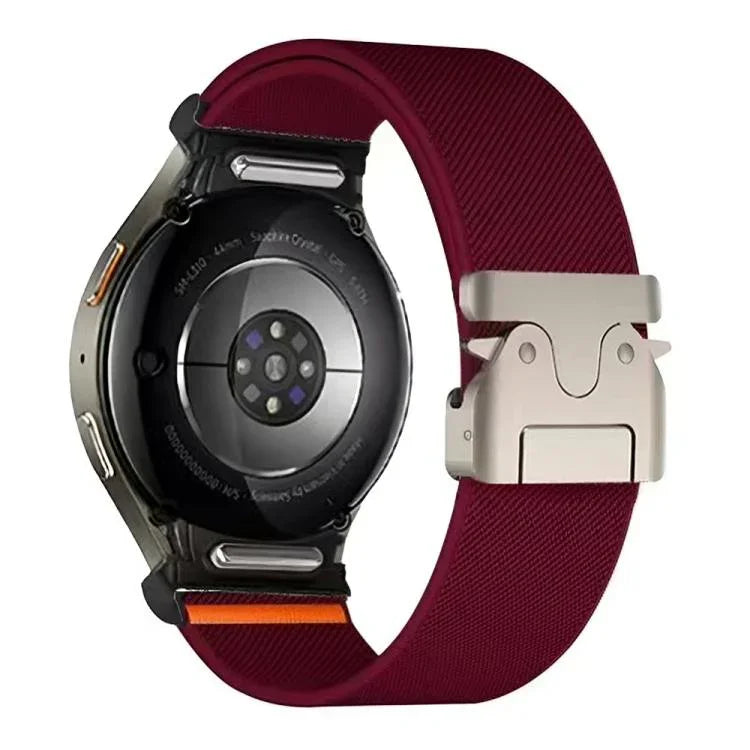 Elastisches Nylon-Uhrenarmband mit Druckknopfverschluss und Fallschirmschnalle, passend für Samsung Galaxy Watch 7 / 6 / 5 / 4