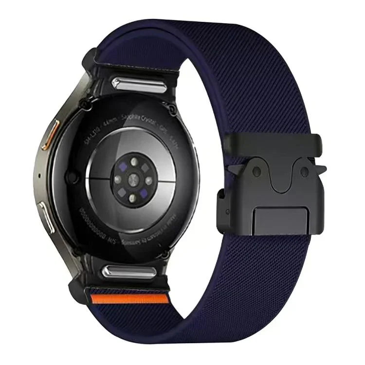 Elastisches Nylon-Uhrenarmband mit Druckknopfverschluss und Fallschirmschnalle, passend für Samsung Galaxy Watch 7 / 6 / 5 / 4
