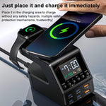 9-in-1 240W Multifunktionale Multi-Port-Ladestation mit Alarmfunktion, 9-in-1 240W