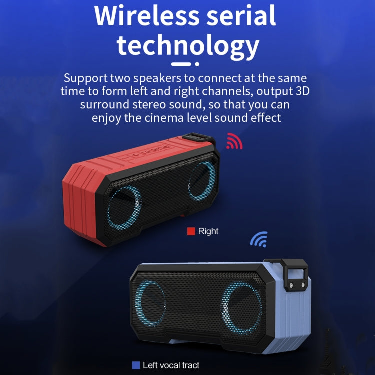 X8 Kabelloser Bluetooth-Lautsprecher IPX7 Wasserdicht Farblicht Subwoofer