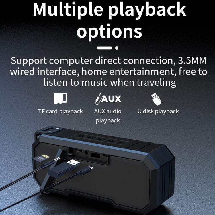 X8 Kabelloser Bluetooth-Lautsprecher IPX7 Wasserdicht Farblicht Subwoofer
