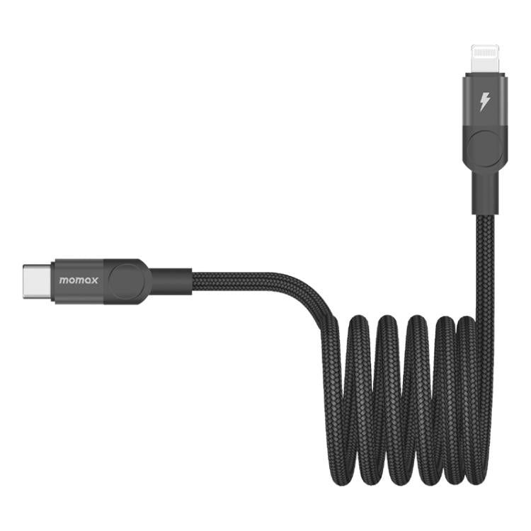MOMAX DL57D Mag.Link 60W Typ-C auf 8-Pin Magnetisches geflochtenes Schnelllade-Datenkabel, Länge: 1m