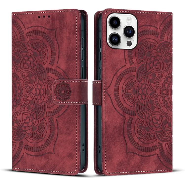 Retro Mandala Geprägtes Mattleder-Handyhülle, Für iPhone 13 Pro Max, Für iPhone 13 Pro, Für iPhone 12 mini / 13 mini, Für iPhone 12 / 12 Pro, Für iPhone 12 Pro Max, Für iPhone 11 Pro Max, Für iPhone 11, Für iPhone 11 Pro, Für iPhone X / XS
