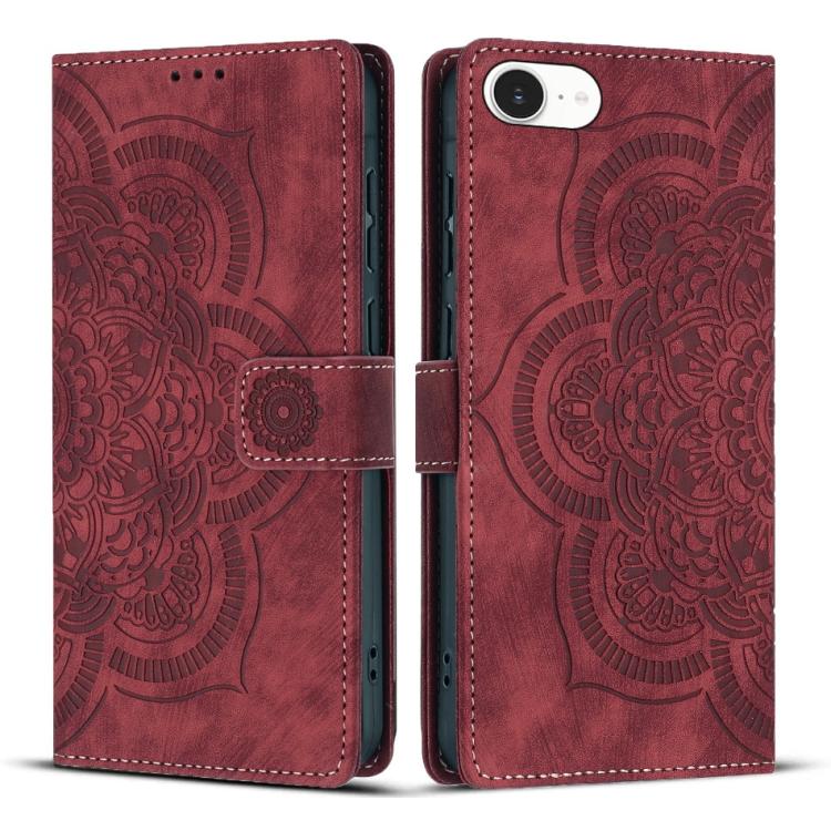 Mandala geprägte Retro-Handyhülle aus gefrostetem Leder, für iPhone 17e / 16e, für iPhone 17 Pro Max, für iPhone 17 Pro, für iPhone 17, für iPhone Air, für iPhone 16 Pro Max, für iPhone 16 Pro, für iPhone 16 Plus, für iPhone 16