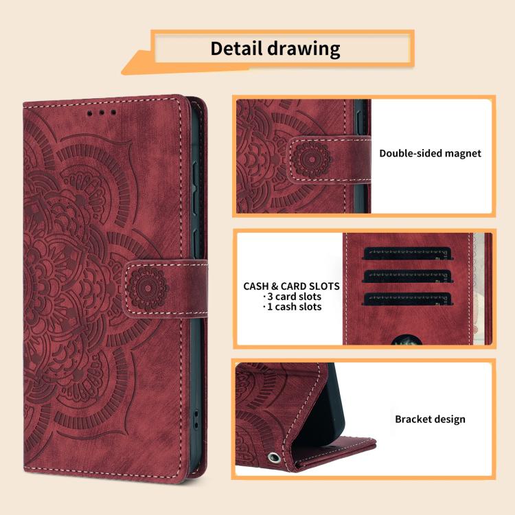 Handyhülle aus geprägtem Retro-Leder mit Mandala-Muster, für iPhone XR, für iPhone XS Max, für iPhone 7 Plus / 8 Plus