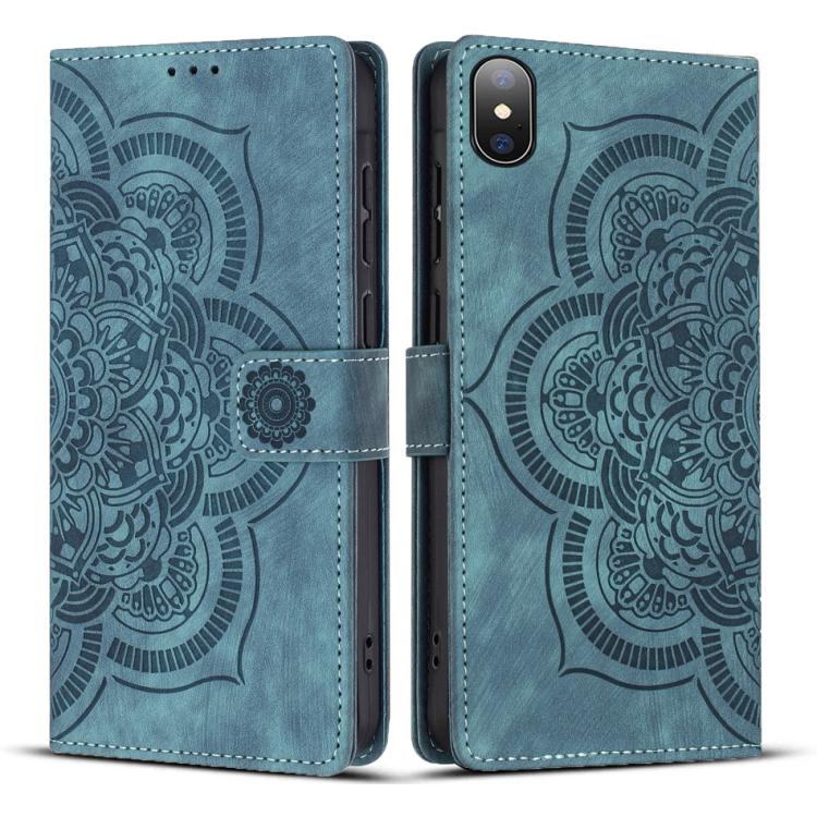 Handyhülle aus geprägtem Retro-Leder mit Mandala-Muster, für iPhone XR, für iPhone XS Max, für iPhone 7 Plus / 8 Plus