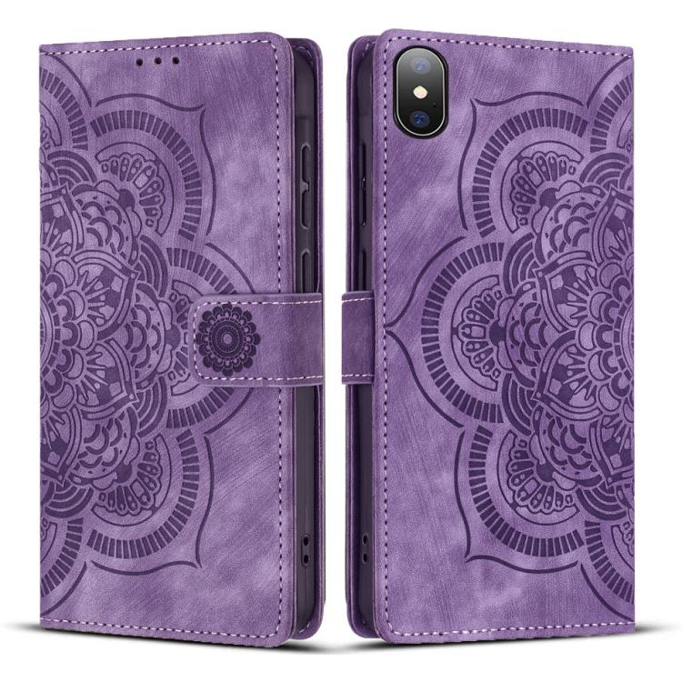 Handyhülle aus geprägtem Retro-Leder mit Mandala-Muster, für iPhone XR, für iPhone XS Max, für iPhone 7 Plus / 8 Plus