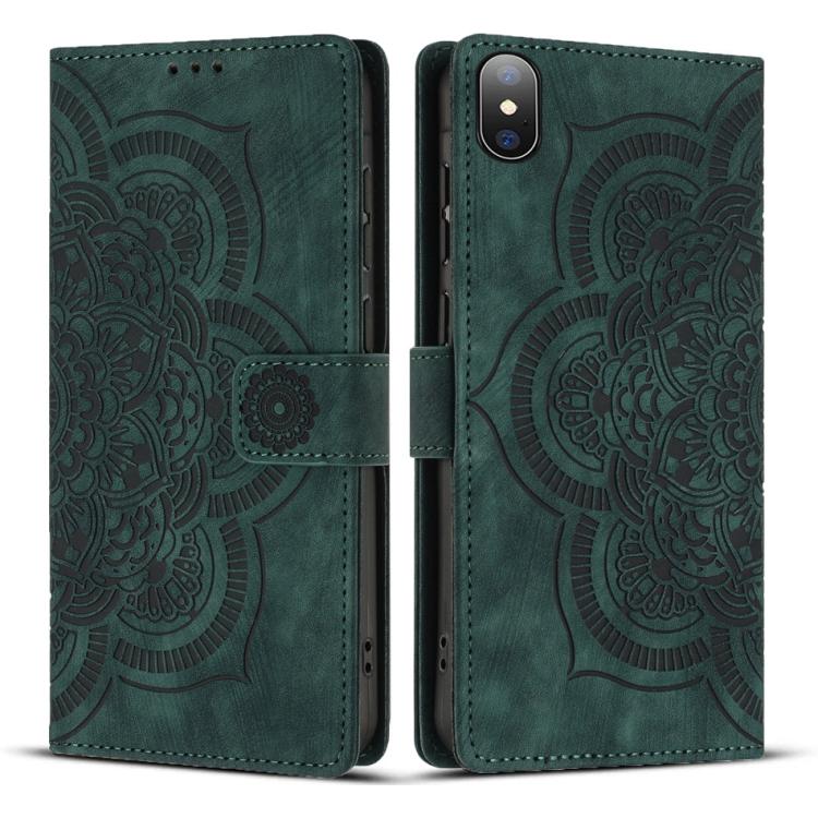 Handyhülle aus geprägtem Retro-Leder mit Mandala-Muster, für iPhone XR, für iPhone XS Max, für iPhone 7 Plus / 8 Plus