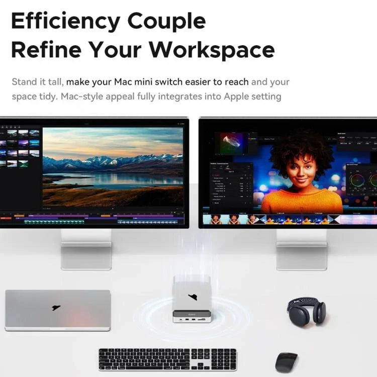 ORICO VS10 Mini Dock Desktop-Erweiterung Multifunktionshalterung für Mac Mini 2024, ohne Speicher