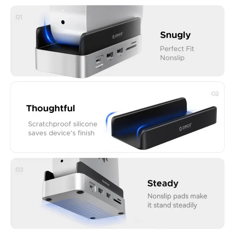 ORICO VS10 Mini Dock Desktop-Erweiterung Multifunktionshalterung für Mac Mini 2024, ohne Speicher