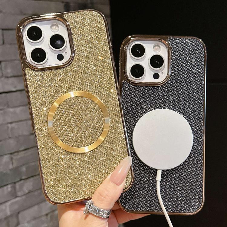 Galvanisierte PC-Glitzer-Körner MagSafe Handyhülle, für iPhone 17 Pro Max, für iPhone 17 Pro, für iPhone 16 Pro Max, für iPhone 16 Pro, für iPhone 16 Plus, für iPhone 16, für iPhone 15 Pro Max, für iPhone 15 Pro