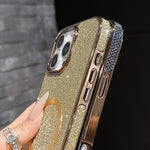 Galvanisierte PC-Glitzer-Körner MagSafe Handyhülle, für iPhone 17 Pro Max, für iPhone 17 Pro, für iPhone 16 Pro Max, für iPhone 16 Pro, für iPhone 16 Plus, für iPhone 16, für iPhone 15 Pro Max, für iPhone 15 Pro