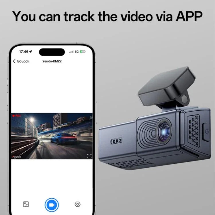 Yesido KM22 1K HD Dual Dashcam Auto-Fahrrekorder mit 1,47-Zoll-Bildschirm, KM22
