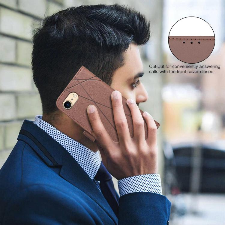 Geometrisches Muster RFID Leder Handyhülle, Für iPhone 6 / 7 / 8 / SE, Für iPhone 13 Pro Max, Für iPhone 13 Pro, Für iPhone 12 / 12 Pro, Für iPhone 12 Pro Max, Für iPhone 11 Pro Max, Für iPhone 11, Für iPhone 11 Pro