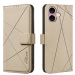 RFID-Leder-Handyhülle mit geometrischem Muster, für iPhone 16e / 17e, für iPhone 17 Pro Max, für iPhone 17 Pro, für iPhone 17, für iPhone Air, für iPhone 16 Pro Max, für iPhone 16 Pro, für iPhone 16 Plus