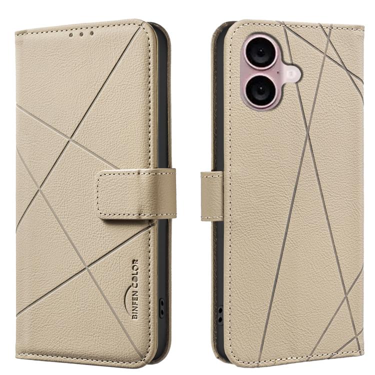RFID-Leder-Handyhülle mit geometrischem Muster, für iPhone 16e / 17e, für iPhone 17 Pro Max, für iPhone 17 Pro, für iPhone 17, für iPhone Air, für iPhone 16 Pro Max, für iPhone 16 Pro, für iPhone 16 Plus