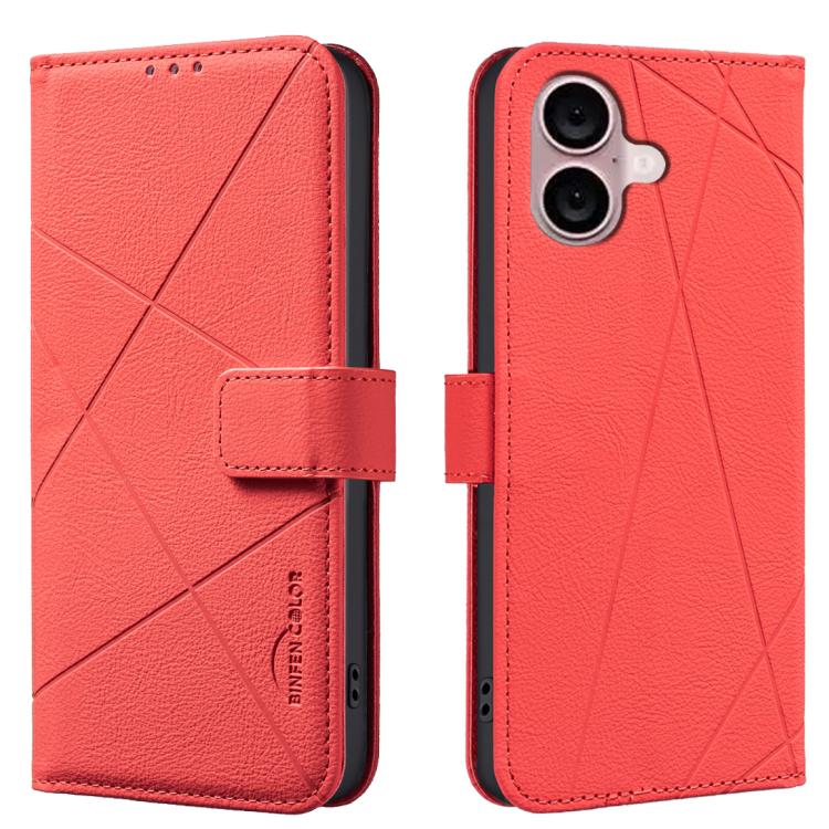 RFID-Leder-Handyhülle mit geometrischem Muster, für iPhone 16e / 17e, für iPhone 17 Pro Max, für iPhone 17 Pro, für iPhone 17, für iPhone Air, für iPhone 16 Pro Max, für iPhone 16 Pro, für iPhone 16 Plus