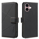 RFID-Leder-Handyhülle mit geometrischem Muster, für iPhone 16e / 17e, für iPhone 17 Pro Max, für iPhone 17 Pro, für iPhone 17, für iPhone Air, für iPhone 16 Pro Max, für iPhone 16 Pro, für iPhone 16 Plus