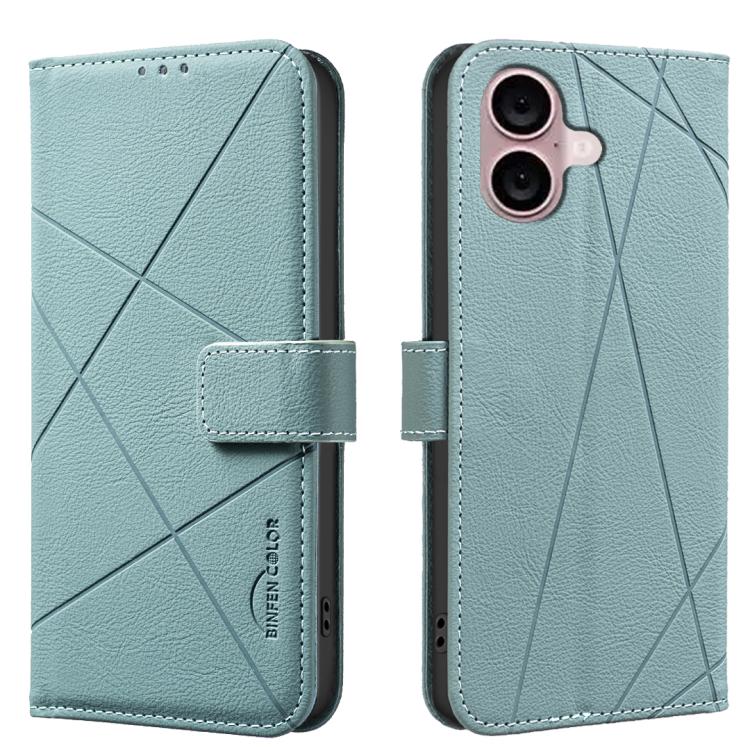 RFID-Leder-Handyhülle mit geometrischem Muster, für iPhone 16e / 17e, für iPhone 17 Pro Max, für iPhone 17 Pro, für iPhone 17, für iPhone Air, für iPhone 16 Pro Max, für iPhone 16 Pro, für iPhone 16 Plus