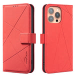 RFID-Leder-Handyhülle mit geometrischem Muster, für iPhone 16e / 17e, für iPhone 17 Pro Max, für iPhone 17 Pro, für iPhone 17, für iPhone Air, für iPhone 16 Pro Max, für iPhone 16 Pro, für iPhone 16 Plus