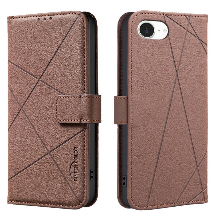 RFID-Leder-Handyhülle mit geometrischem Muster, für iPhone 16e / 17e, für iPhone 17 Pro Max, für iPhone 17 Pro, für iPhone 17, für iPhone Air, für iPhone 16 Pro Max, für iPhone 16 Pro, für iPhone 16 Plus