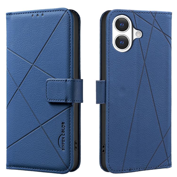 RFID-Leder-Handyhülle mit geometrischem Muster, für iPhone 16e / 17e, für iPhone 17 Pro Max, für iPhone 17 Pro, für iPhone 17, für iPhone Air, für iPhone 16 Pro Max, für iPhone 16 Pro, für iPhone 16 Plus