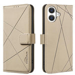 RFID-Leder-Handyhülle mit geometrischem Muster, für iPhone 16e / 17e, für iPhone 17 Pro Max, für iPhone 17 Pro, für iPhone 17, für iPhone Air, für iPhone 16 Pro Max, für iPhone 16 Pro, für iPhone 16 Plus