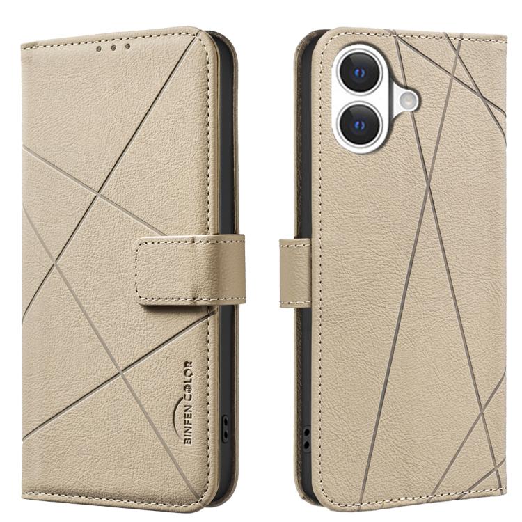 RFID-Leder-Handyhülle mit geometrischem Muster, für iPhone 16e / 17e, für iPhone 17 Pro Max, für iPhone 17 Pro, für iPhone 17, für iPhone Air, für iPhone 16 Pro Max, für iPhone 16 Pro, für iPhone 16 Plus