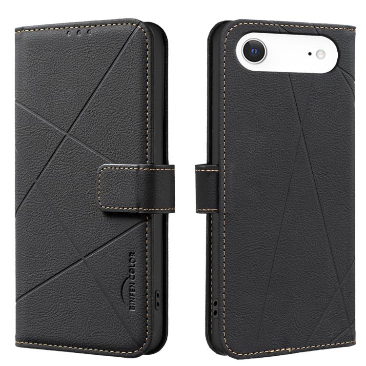 RFID-Leder-Handyhülle mit geometrischem Muster, für iPhone 16e / 17e, für iPhone 17 Pro Max, für iPhone 17 Pro, für iPhone 17, für iPhone Air, für iPhone 16 Pro Max, für iPhone 16 Pro, für iPhone 16 Plus