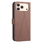 RFID-Leder-Handyhülle mit geometrischem Muster, für iPhone 16e / 17e, für iPhone 17 Pro Max, für iPhone 17 Pro, für iPhone 17, für iPhone Air, für iPhone 16 Pro Max, für iPhone 16 Pro, für iPhone 16 Plus