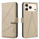 RFID-Leder-Handyhülle mit geometrischem Muster, für iPhone 16e / 17e, für iPhone 17 Pro Max, für iPhone 17 Pro, für iPhone 17, für iPhone Air, für iPhone 16 Pro Max, für iPhone 16 Pro, für iPhone 16 Plus