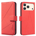 RFID-Leder-Handyhülle mit geometrischem Muster, für iPhone 16e / 17e, für iPhone 17 Pro Max, für iPhone 17 Pro, für iPhone 17, für iPhone Air, für iPhone 16 Pro Max, für iPhone 16 Pro, für iPhone 16 Plus