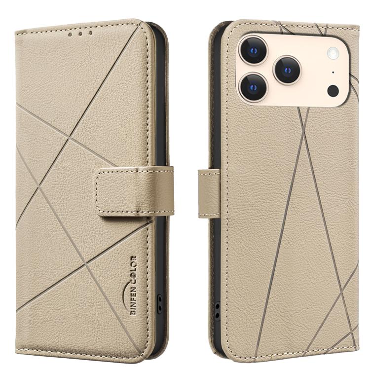 RFID-Leder-Handyhülle mit geometrischem Muster, für iPhone 16e / 17e, für iPhone 17 Pro Max, für iPhone 17 Pro, für iPhone 17, für iPhone Air, für iPhone 16 Pro Max, für iPhone 16 Pro, für iPhone 16 Plus