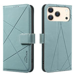 RFID-Leder-Handyhülle mit geometrischem Muster, für iPhone 16e / 17e, für iPhone 17 Pro Max, für iPhone 17 Pro, für iPhone 17, für iPhone Air, für iPhone 16 Pro Max, für iPhone 16 Pro, für iPhone 16 Plus