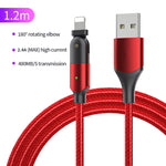 2.4A USB zu 8 Pin 180 Grad Drehbarer Winkel Ladekabel, 1.2m 8 Pin, 2m 8 Pin