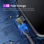 2.4A USB zu 8 Pin 180 Grad Drehbarer Winkel Ladekabel, 1.2m 8 Pin, 2m 8 Pin