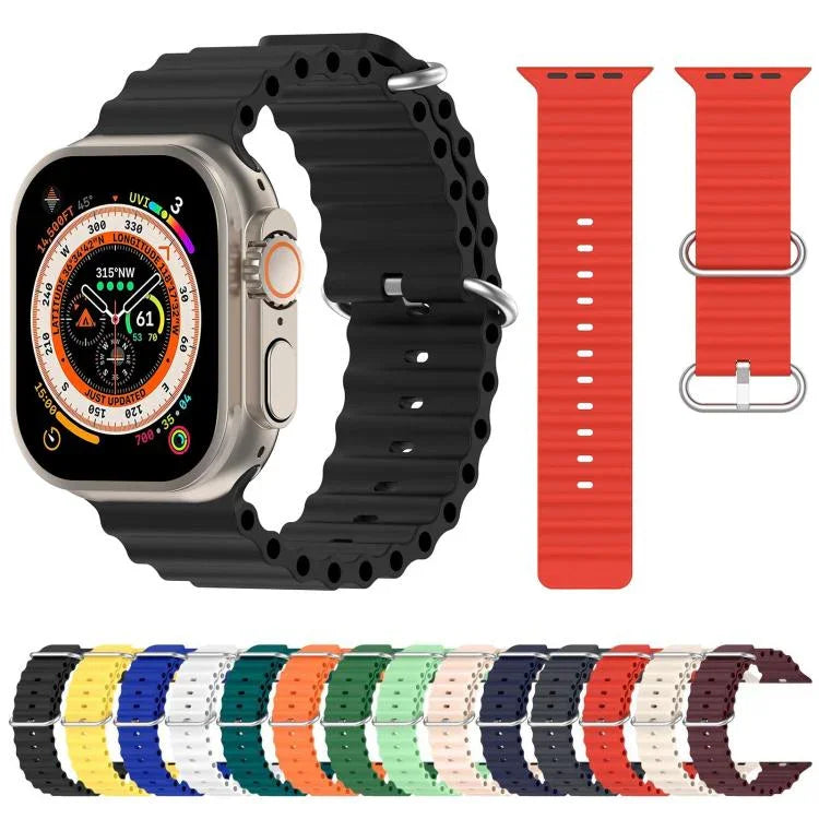 xDfind Ocean Silikon-Uhrenarmband, für Apple Watch 46 mm / 49 mm / 45 mm / 44 mm, für Apple Watch 42 mm / 41 mm / 40 mm / 38 mm