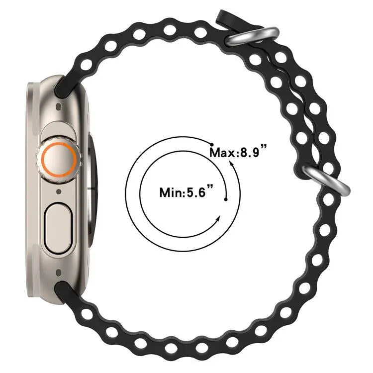 xDfind Ocean Silikon-Uhrenarmband, für Apple Watch 46 mm / 49 mm / 45 mm / 44 mm, für Apple Watch 42 mm / 41 mm / 40 mm / 38 mm