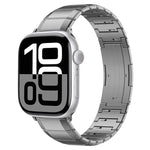 Ein-Perlen-Armband aus reinem Titan mit Dornschließe, für Apple Watch 46 mm / 49 mm / 45 mm / 44 mm, für Apple Watch 42 mm / 41 mm / 40 mm / 38 mm