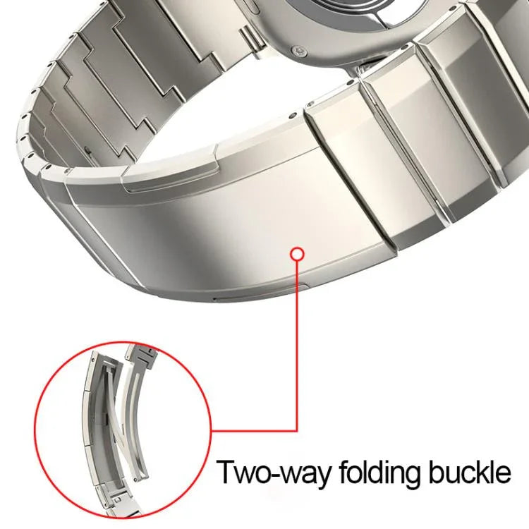 Ein-Perlen-Armband aus reinem Titan mit Dornschließe, für Apple Watch 46 mm / 49 mm / 45 mm / 44 mm, für Apple Watch 42 mm / 41 mm / 40 mm / 38 mm