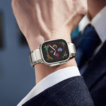 Ein-Perlen-Armband aus reinem Titan mit Dornschließe, für Apple Watch 46 mm / 49 mm / 45 mm / 44 mm, für Apple Watch 42 mm / 41 mm / 40 mm / 38 mm