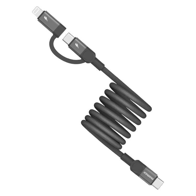 Momax Mag.Link Duo Magnetisches 60W USB-C / Type-C auf USB-C / Type-C / 8 Pin Datenkabel, DC58 1m, DL58 60W 1m