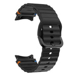 xDfind Silikon-Uhrenarmband mit Wellenmuster, Ziernähten und bunter Schnalle, für Samsung Galaxy Watch FE / 7 / 6 / 5 / 4