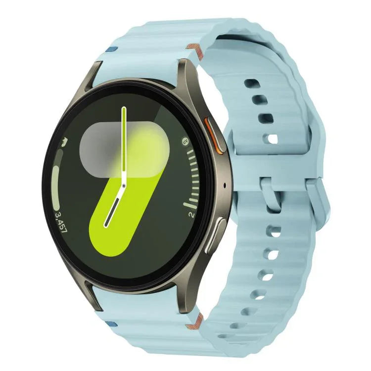 xDfind Silikon-Uhrenarmband mit Wellenmuster, Ziernähten und bunter Schnalle, für Samsung Galaxy Watch FE / 7 / 6 / 5 / 4