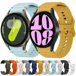 xDfind Silikon-Uhrenarmband mit Wellenmuster, Ziernähten und bunter Schnalle, für Samsung Galaxy Watch FE / 7 / 6 / 5 / 4