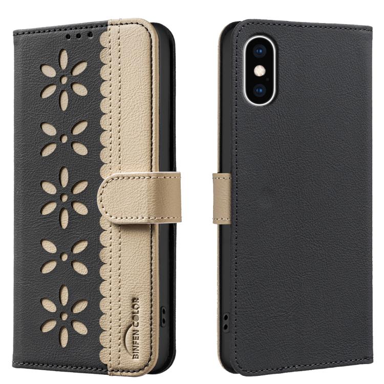 Handyhülle aus RFID-Leder mit gestanztem Blumenmuster, für iPhone XS Max, für iPhone 6 Plus / 7 Plus / 8 Plus, für iPhone 6 / 7 / 8