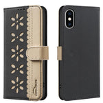 Handyhülle aus RFID-Leder mit gestanztem Blumenmuster, für iPhone XS Max, für iPhone 6 Plus / 7 Plus / 8 Plus, für iPhone 6 / 7 / 8