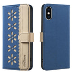 Handyhülle aus RFID-Leder mit gestanztem Blumenmuster, für iPhone XS Max, für iPhone 6 Plus / 7 Plus / 8 Plus, für iPhone 6 / 7 / 8