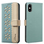 Handyhülle aus RFID-Leder mit gestanztem Blumenmuster, für iPhone XS Max, für iPhone 6 Plus / 7 Plus / 8 Plus, für iPhone 6 / 7 / 8