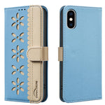 Handyhülle aus RFID-Leder mit gestanztem Blumenmuster, für iPhone XS Max, für iPhone 6 Plus / 7 Plus / 8 Plus, für iPhone 6 / 7 / 8